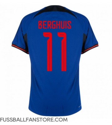 Niederlande Steven Berghuis #11 Replik Auswärtstrikot WM 2022 Kurzarm